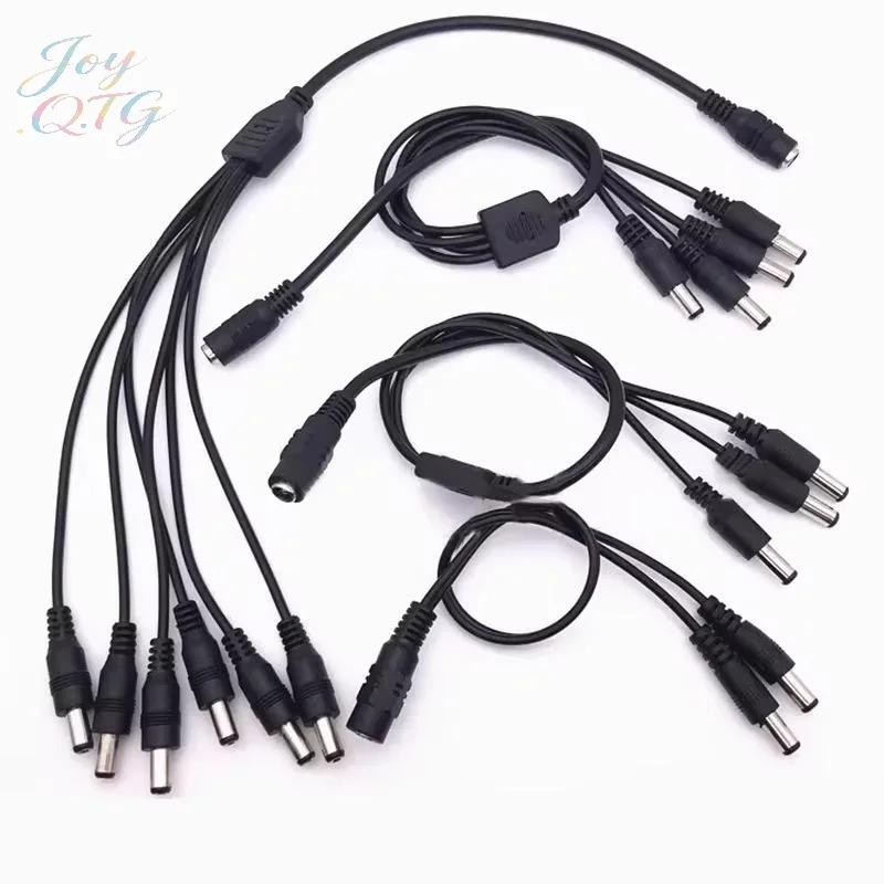 Hot Sale 55x21mm 1 To 2 3 4 5 6 8 Way DC Power Splitter Cable 12V Adapter Cord For LED Strip Lights Camera