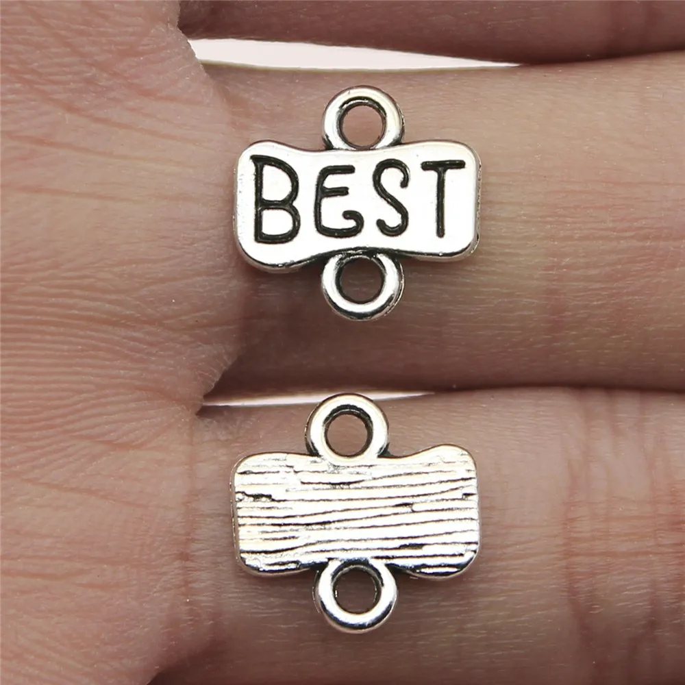 Wholesale 200pcs/bag Connector Charms Wholesale Best Plate 12x13mm Antique Silver Color DIY Jewelry Accessories