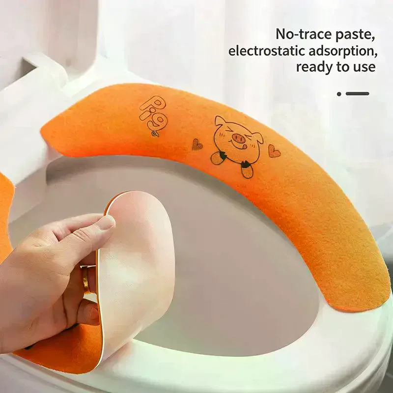 Toilet Seat Cover Cartoon Toilet Sticker Toilet Sticky Seat Cushion Wash Bathroom Heater Seat Cover Cushion Cushion Universal