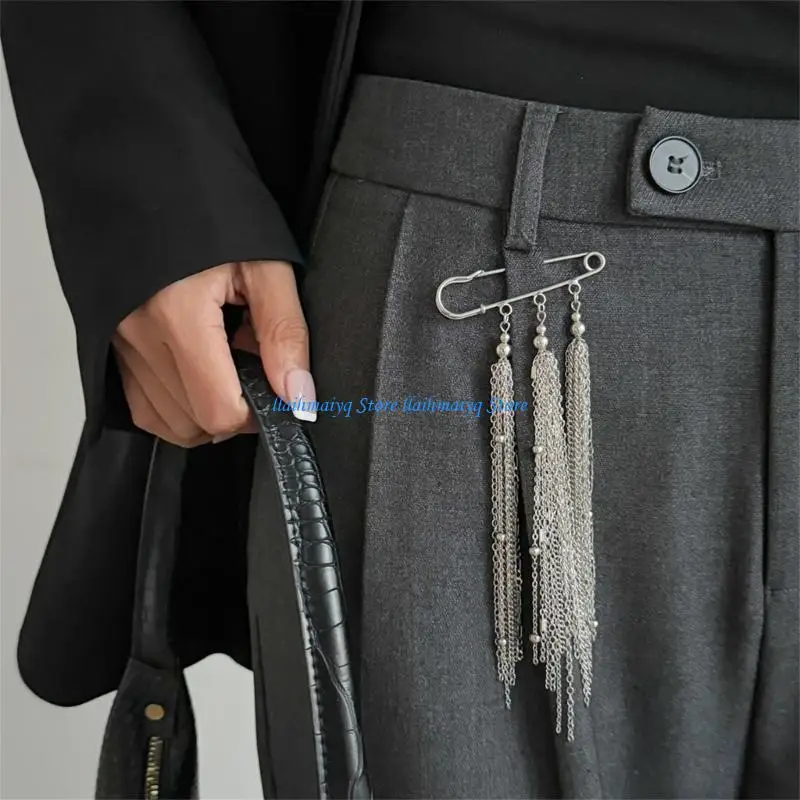 

573B 3 Piece Elegant Alloy Chain Fringe Brooch For Women Stylish Fashion Accessory