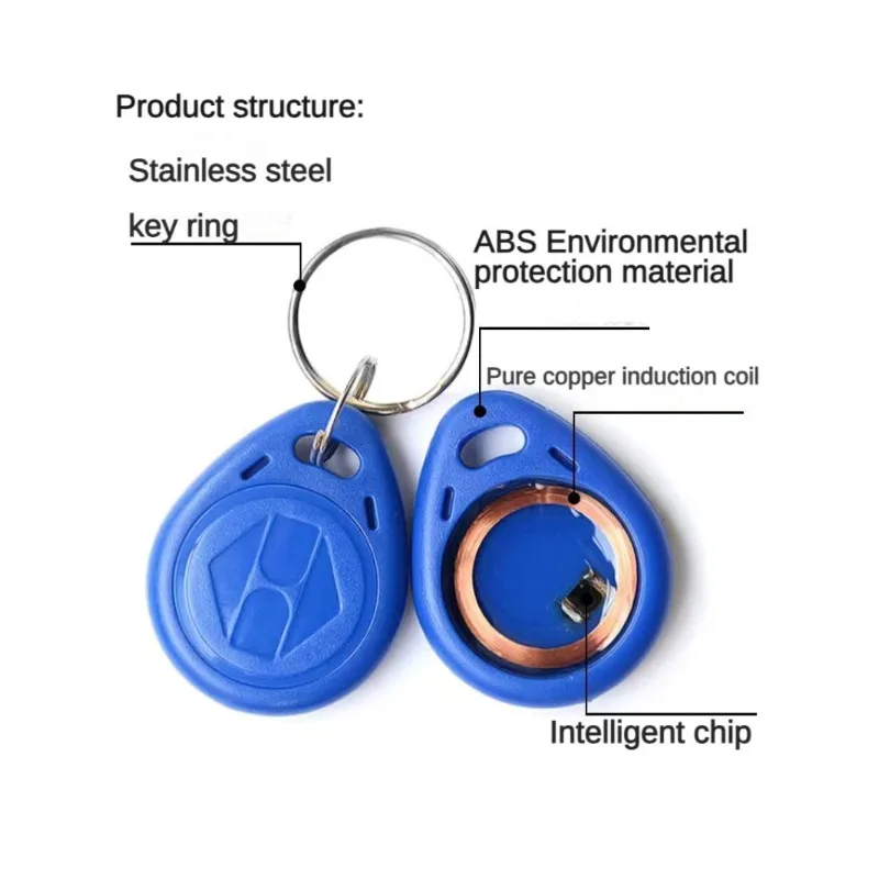 100pcs T5577 Rewritable 125KHz RFID Tag Writable Rewrite Duplicate Proximity Token Keyfobs Ring Copy ID Card Key Fob