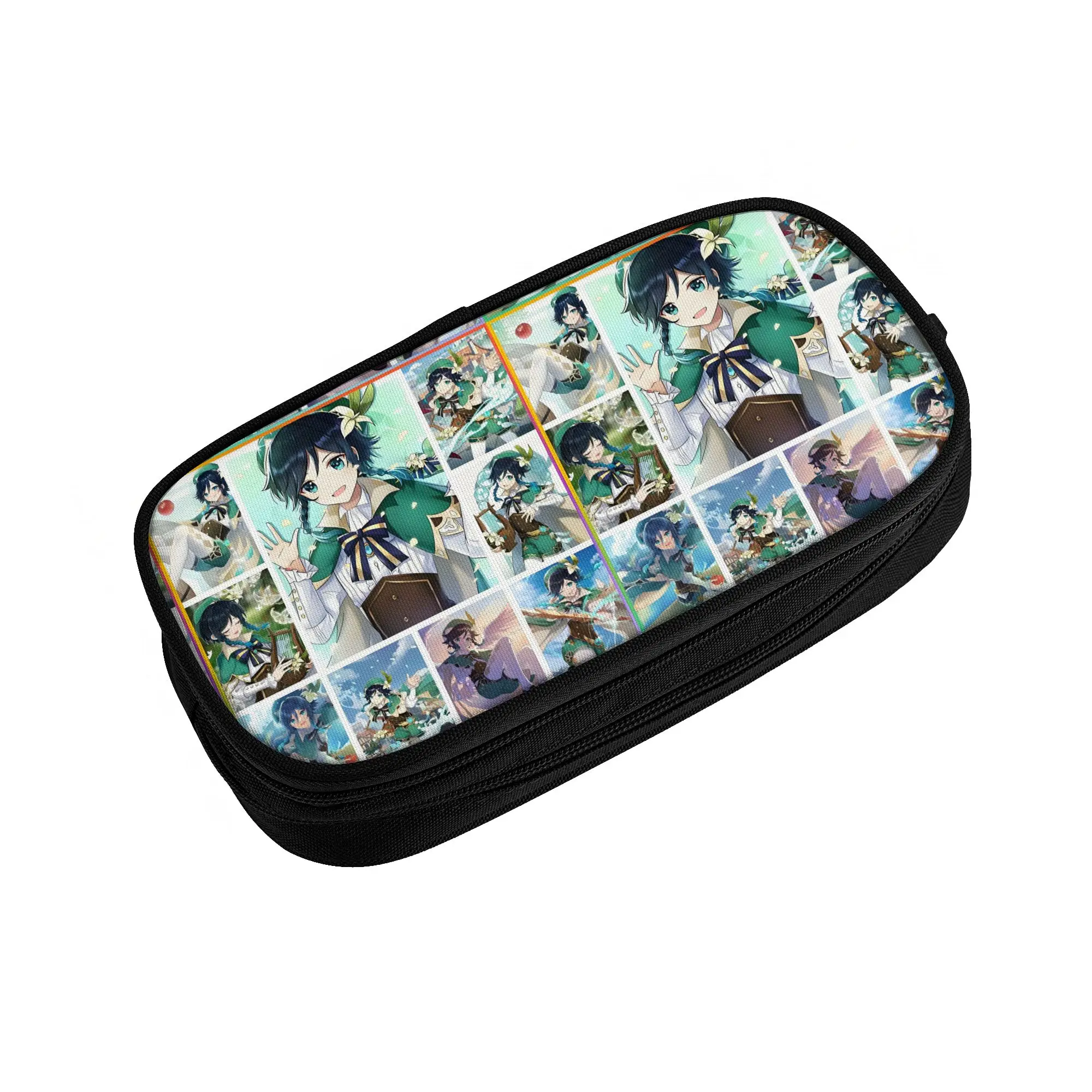 Cute Genshin Impact  Pencil Case for Girls Boys Game Anemo Geo Pyro Hydro  Large Capacity Pen Bag Box Stationery