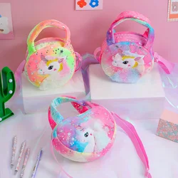 New Cartoon Plush Shoulder Bag Cute Children's Alpaca Handbag Girl Crossbody Bag Children's Gift Girls Bag