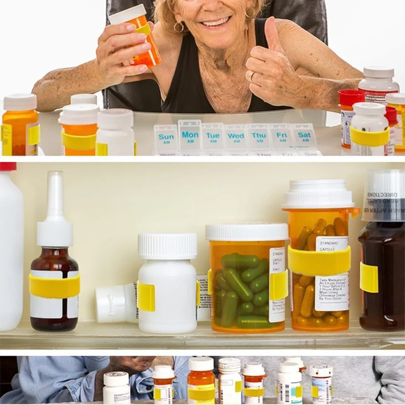 Clip per bottiglia di medicina, clip per etichetta per bottiglia di medicina, medicina facile da identificare - bottiglia con etichetta