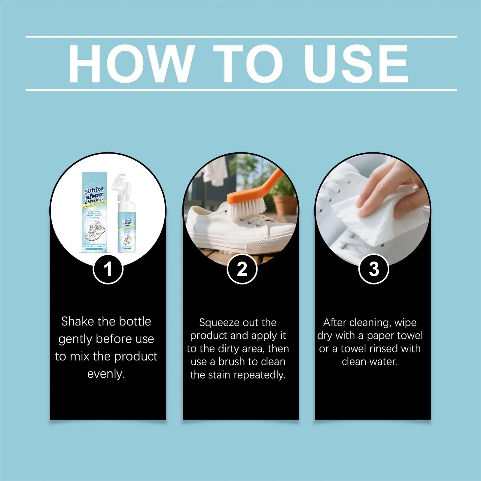 Очиститель для кроссовок Белая обувь Многоцелевое средство для удаления пятен Нежный мусс для чистки кожаной обуви для ботинок Спортивное восстановление Бег