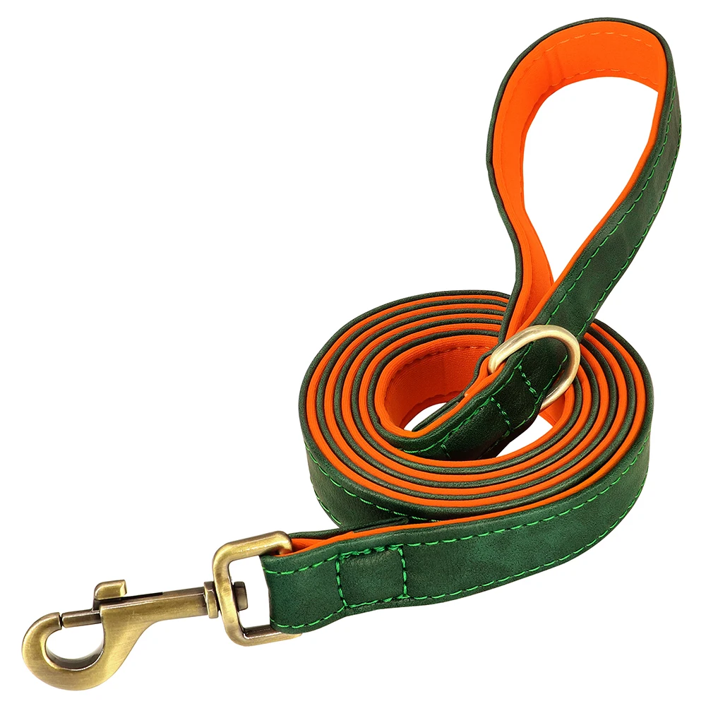 Personalisiertes Hundehalsband, Leine, PU-Leder, Hundehalsbänder, Haustierseil, gravierte Haustier-ID-Namenskette für kleine große Hunde, weich gepolstert – Detail 26
