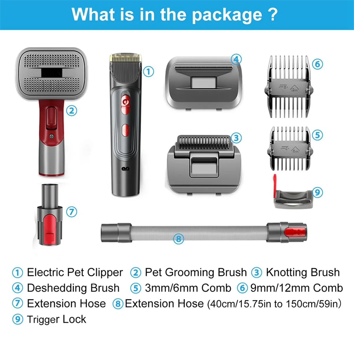 

Dog Grooming Attachment Kit for Dyson Vacuum V7 V8 V10 V11 V12 V15 Pet Hair Clippers with Deshedding Brushes Attachment_A66K