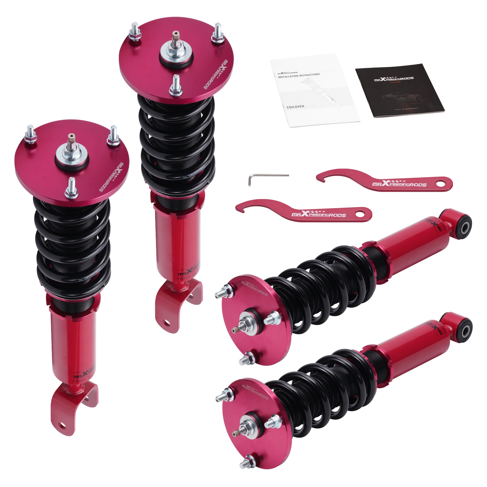 Coilover Struts Lowering Kit 24 Way  Adjustable Damper for Lexus SC300 SC400 92-00 Front Rear Coilover Suspension Lowering Kit