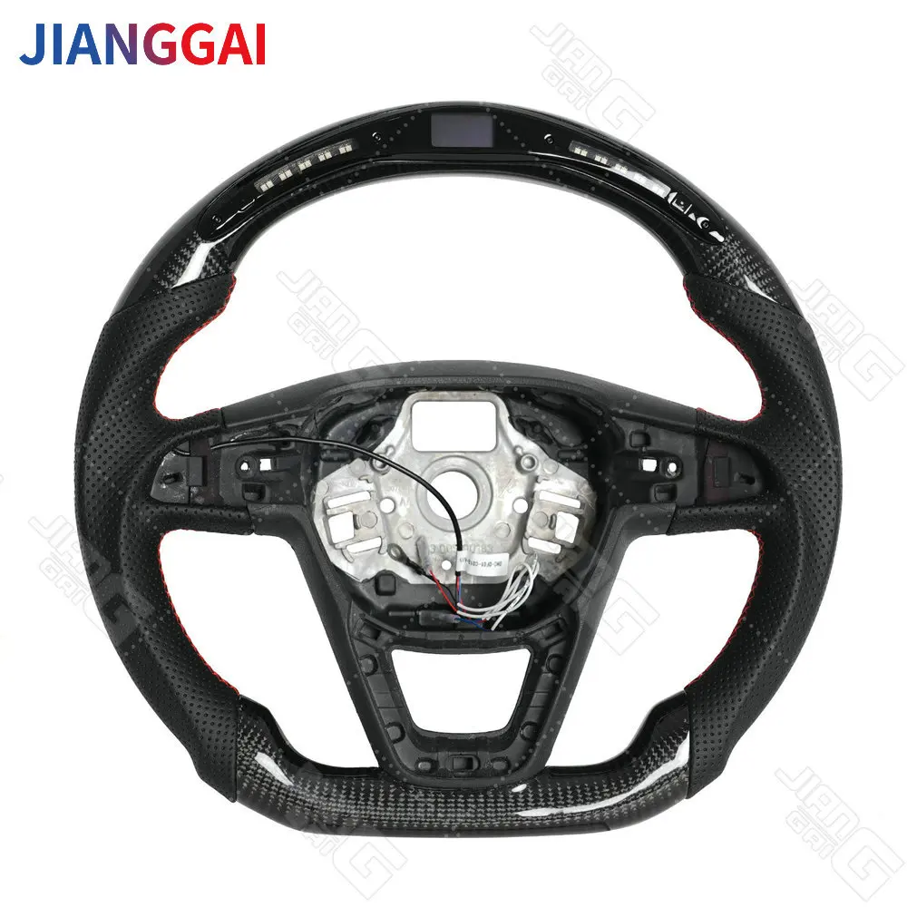 

Real Carbon Fiber LED Steering Wheel for 2015+ Seat Leon Cupra MK3 Perforated Leather Steering Wheel Car Customized Accessories