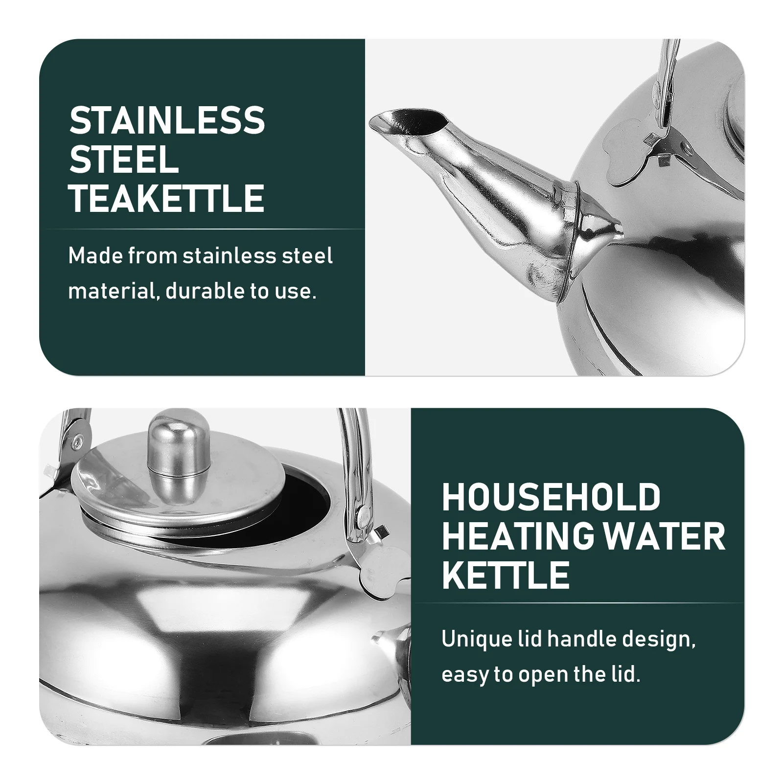 

Stainless Steel Tea Pot 2L Silver Insulated Thermal Kettle Thick Wall Vacuum Water Pot For Home Office Travel Healthy