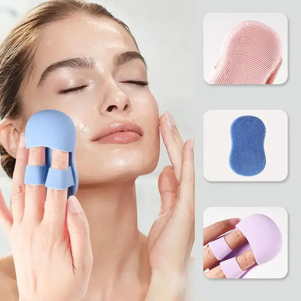 Mini Finger Face Wash Brush Soft Hair Silicone Brush Makeup Clean Pores Remove Brush Face Massage with Nose Wash Cleansing I3D6