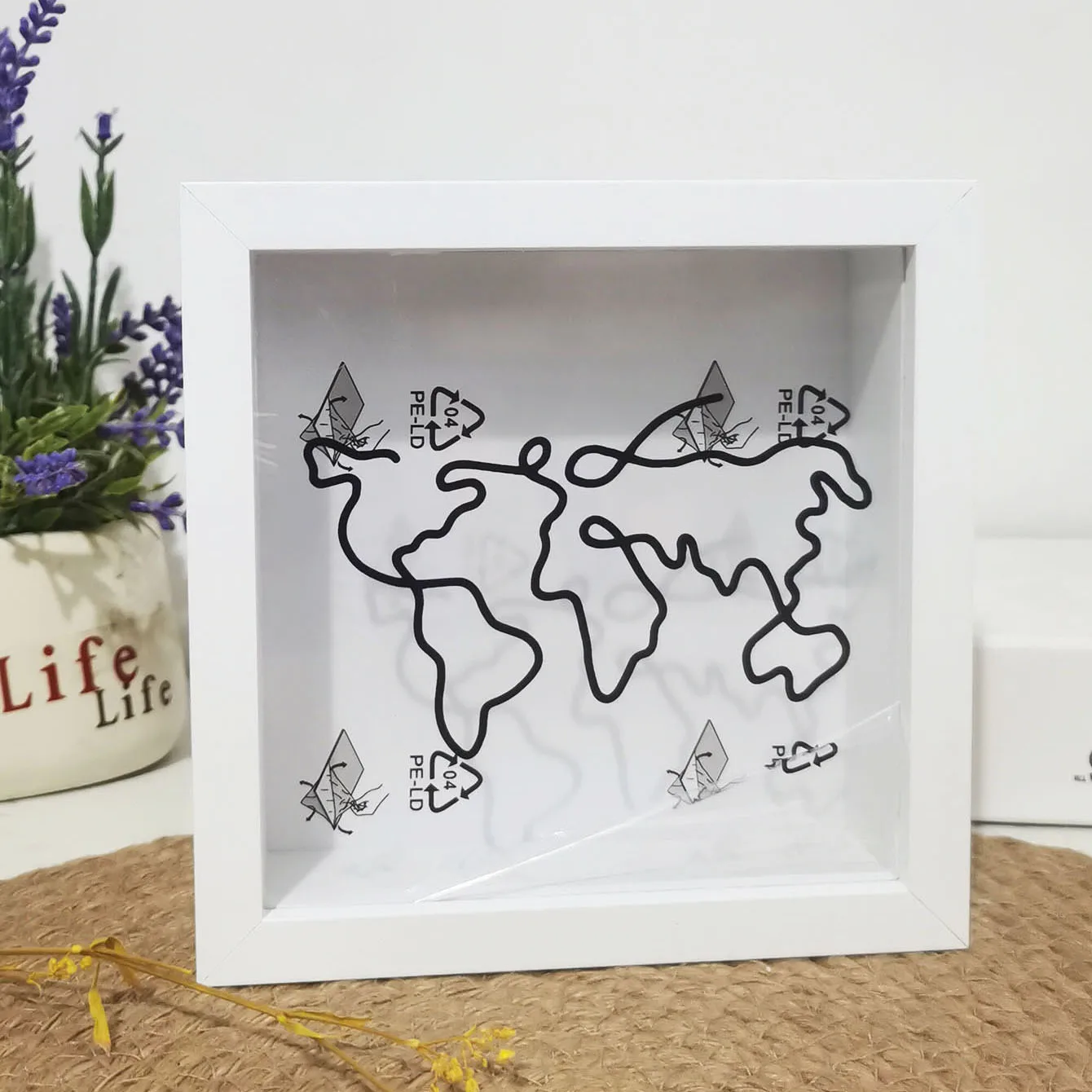 إطار صورة صندوق الظل مع فتحة علوية - عرض التذاكر/الذكريات، إطار صور لمذكرات السفر ومجموعة الهدايا التذكارية