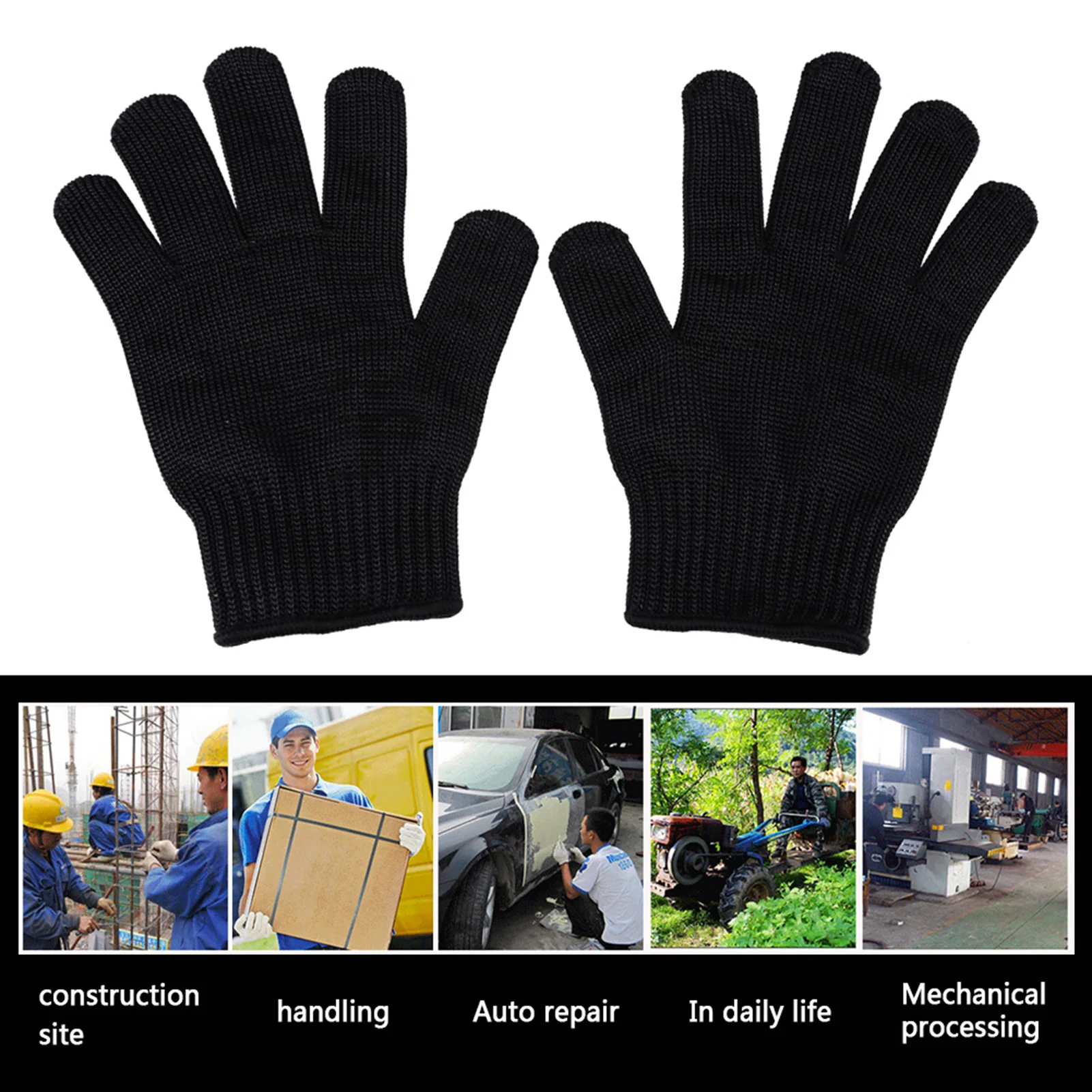 

ZK30 1 Pair Stainless Steel Mesh Cut Resistant Glove Safety Work Butcher Protection Tool