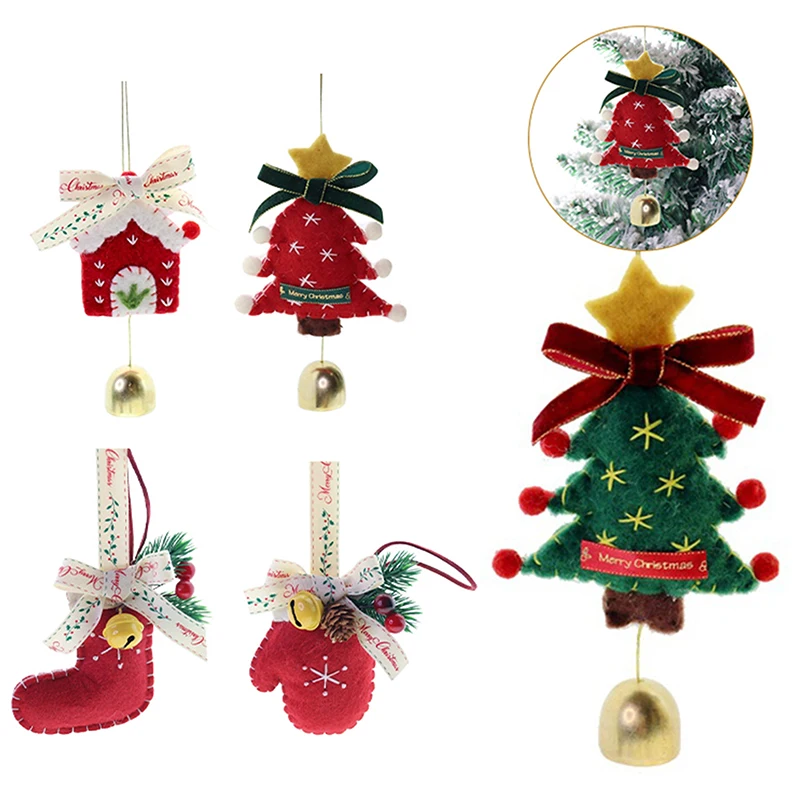 Árvore de natal pendurado ornamentos sinos decorações de presente acessórios do carro decoração festiva pequenos encantos pendurados perfeito para o feriado
