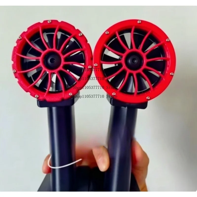 64Mm Ultra-high Power Violent 2kg-2.3kg Thrust Dust Removal Outdoor Fan, Red and Black Color Scheme, Without Battery