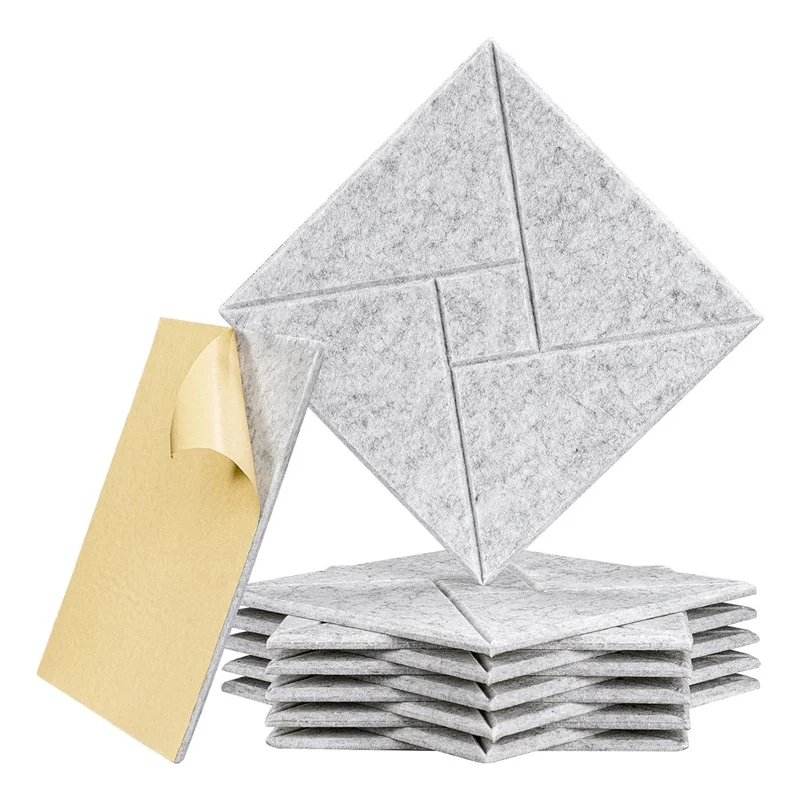 

A99I-12 Pack Self Adhesive Acoustic Panels, 12 X 12 X 0.4Inch Sound Proof Acoustic Foam, For Home Studio Office