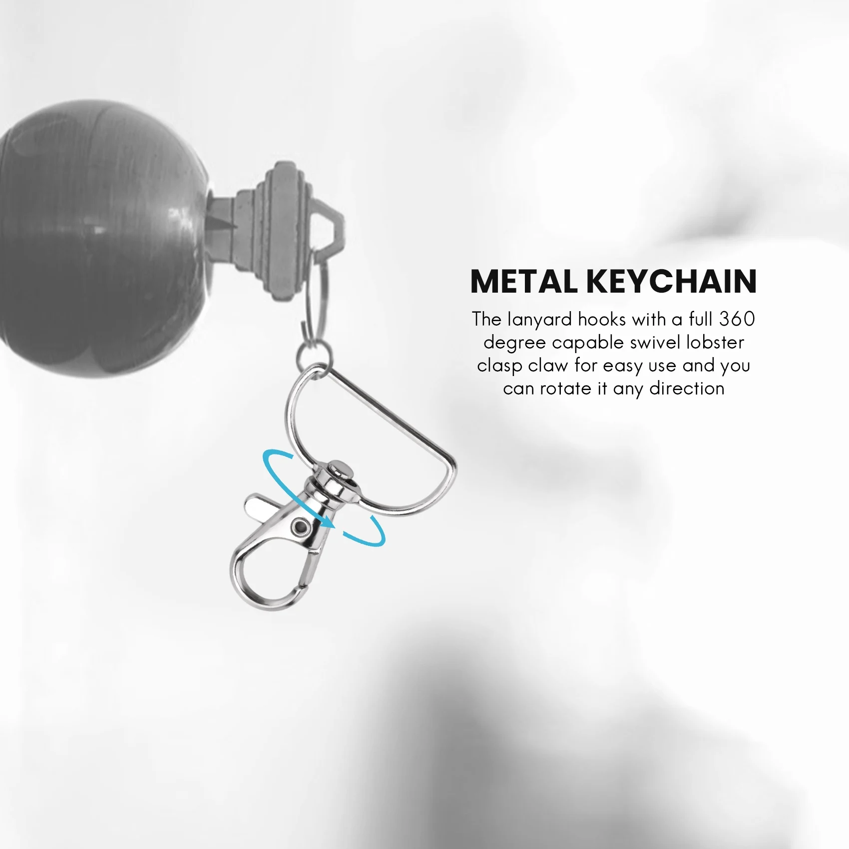 B23B 60Pcs Swivel Snap Hooks And D Rings For Lanyard And Sewing Projects (1 Inch Inside Width)