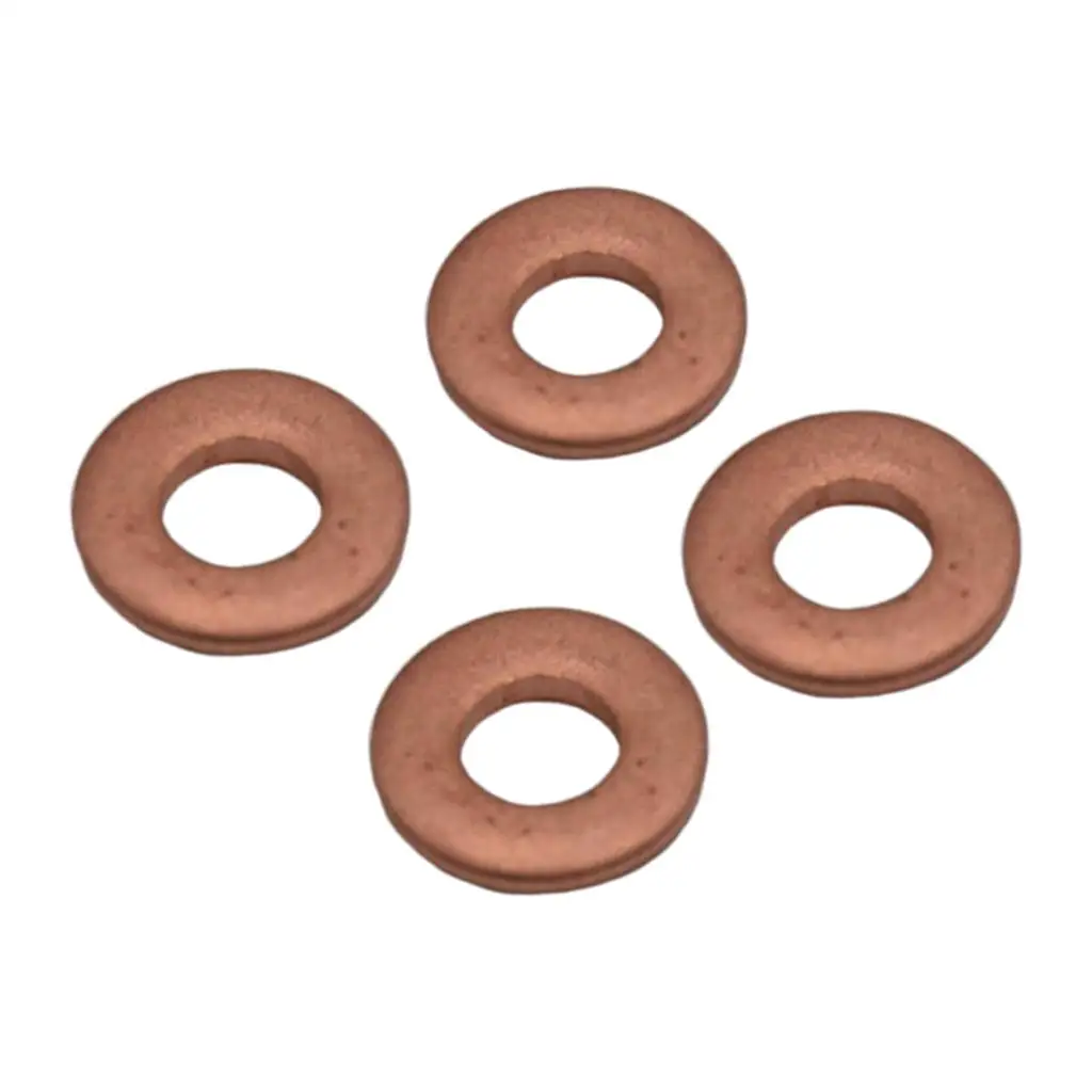 4 Pcs 14mm Injector Copper Washer Gasket Flat Ring Seal for Citroen C2/ Peugeot 1007/206/207/307/308/407/408