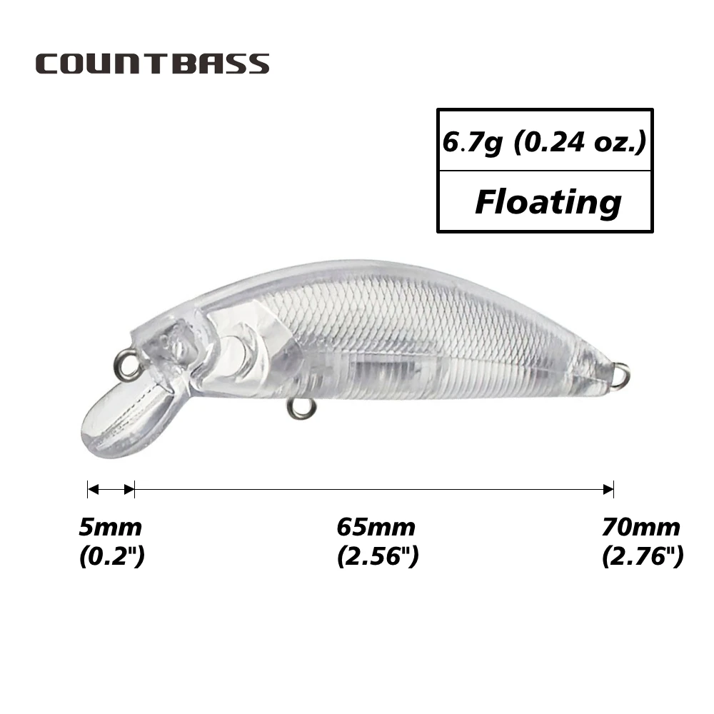 Countbass 10Pcs Floating Blank Hard Lure Bodies 65mm/2.6\