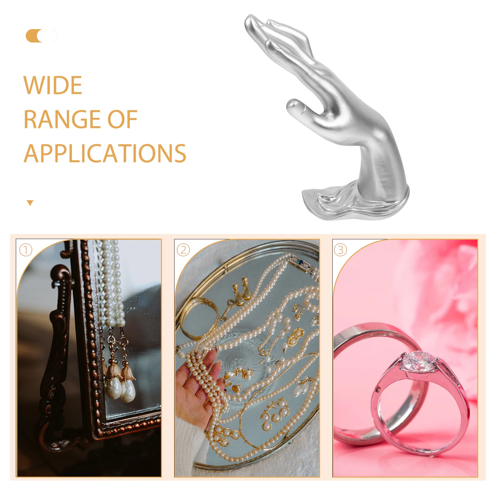 

Silver Holder Jewelry Display Stand Multi Function Hand Shaped Bracelet Necklace Earrings ganizer Tabletop Compact for Home