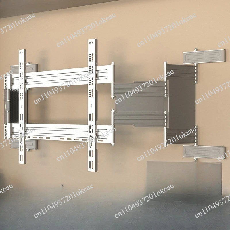 TV telescopic hanger ultra-thin suitable for 55 75 90 inches embedded shallow groove aluminum alloy