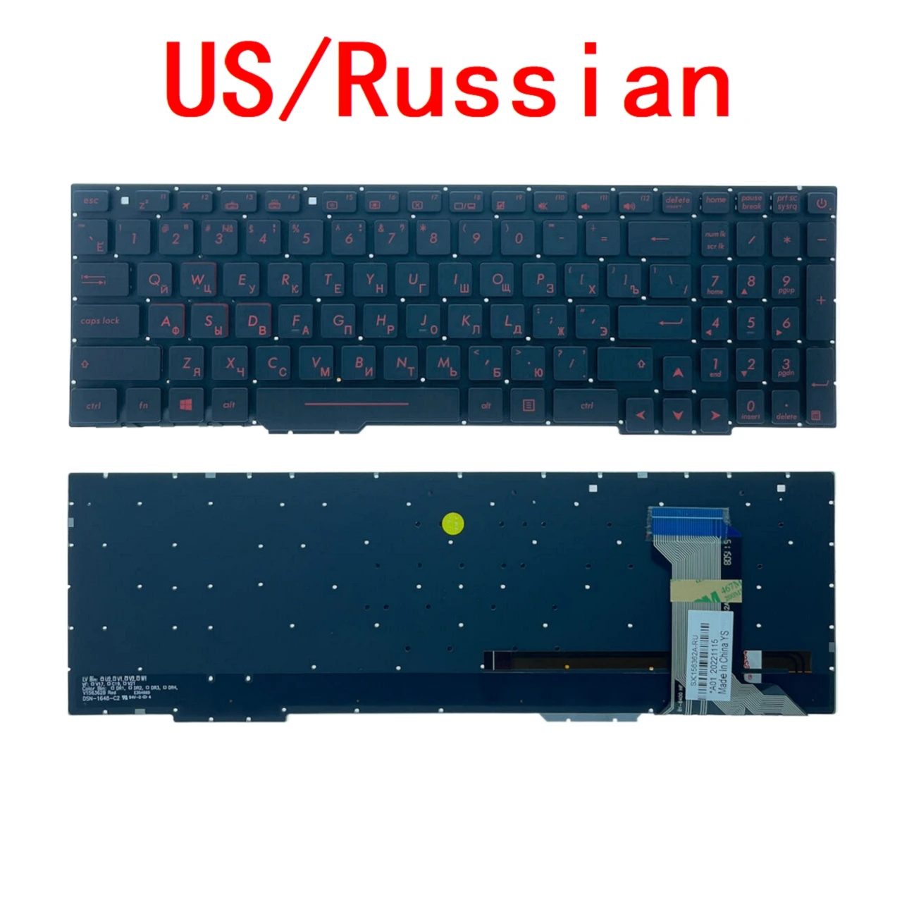 Nowa rosyjska klawiatura z podświetleniem laptopa dla ASUS ROG Strix GL553 GL553VD GL553VE GL553VW GL753 GL753VD GL753VE GL753VW serii GL753VW