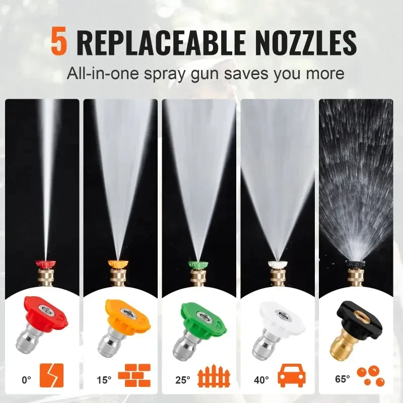  High Pressure Water Gun Adapter For AR Blue Clean/ Black Decker To Quick Connect 1/4" Washer Parts, With 5 Color Nozzles image 6
