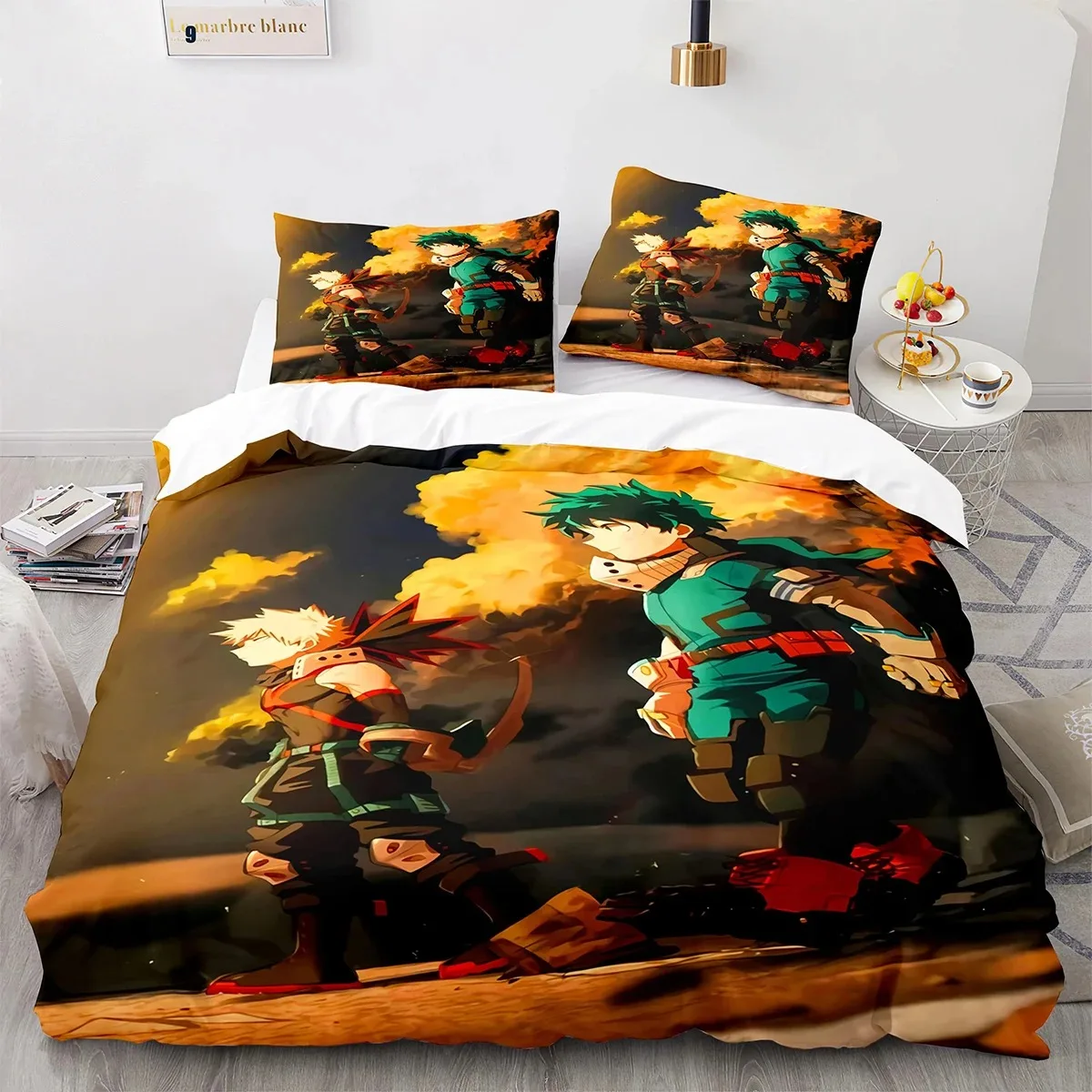 

3D Print Anime My Hero Academia Bedding Set Double Twin King Duvet Cover Comforter Pillowcase Boys Girls Adults Bedroom