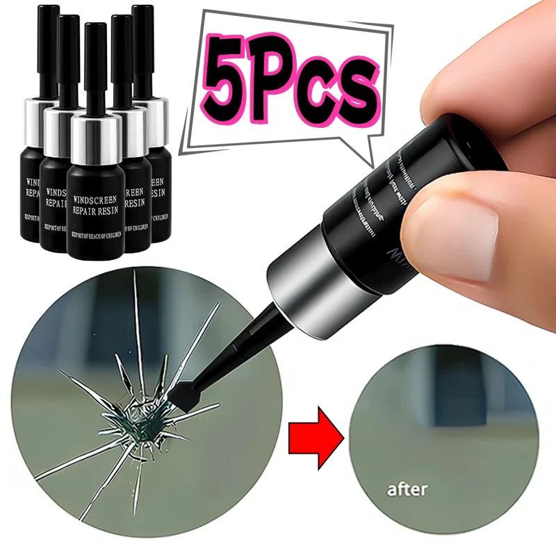 5-1 Pcs Car Glass Scratch Repair Fluid Agent Upgrade Auto Window Cracked Nano Restore Tools Car Accessories Window Repair Kit