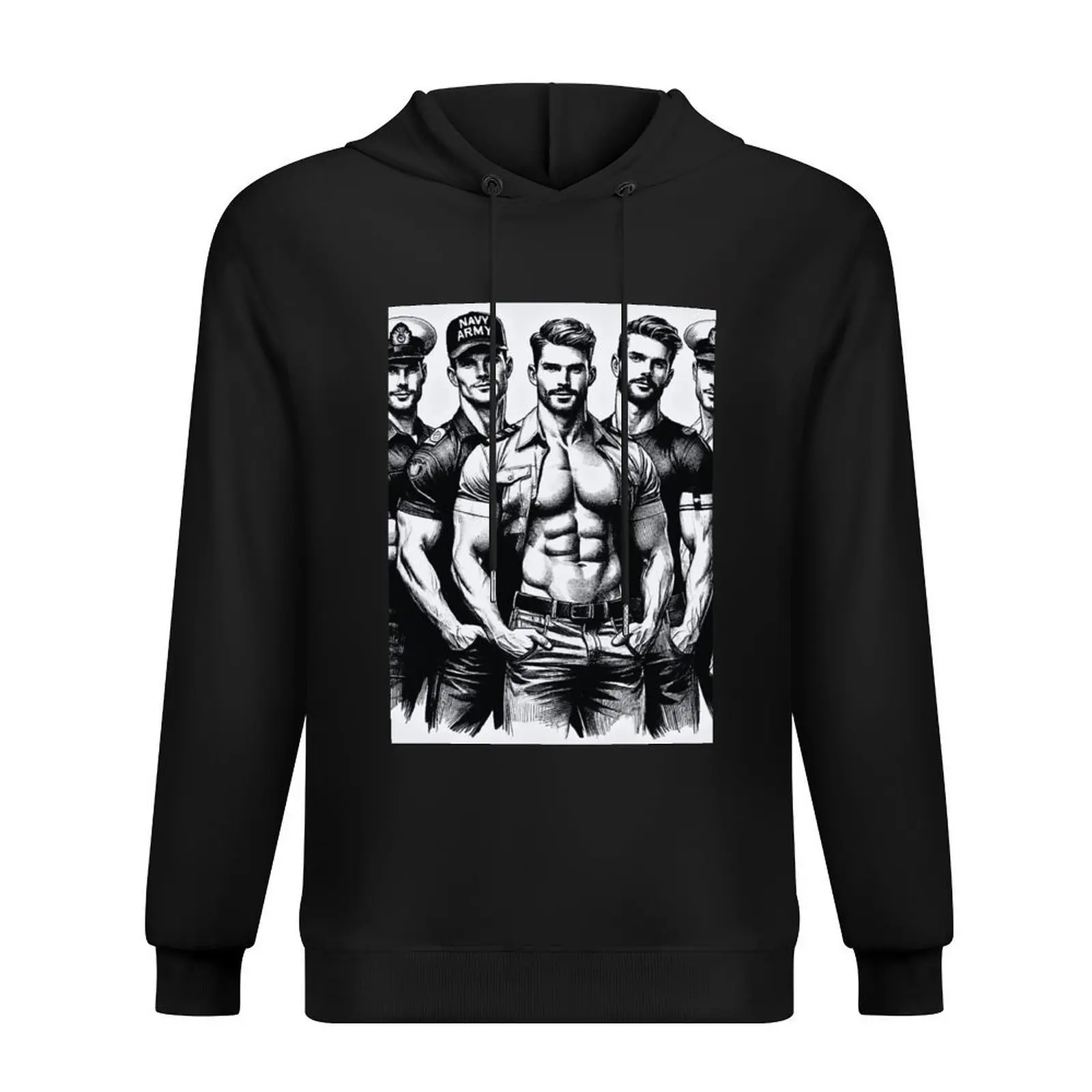

At Your Service Tom of Finland Tribute Military Gay Pride Graphic Design Hoodie korean style clothes hoodie oversize