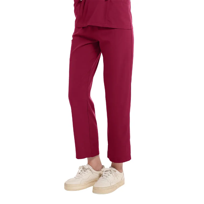Scrub Pants Straight Leg Style Women's Elastic Waist Doctor Scrub Pants Spring Autumn Nurse Dental Care Uniform Pants Only