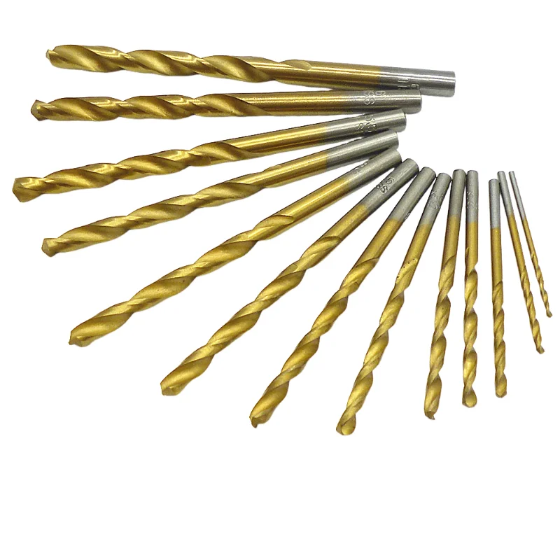 

13pcs HSS Twist Spiral Drill Bits Metal Twist Drill High Speed Steel Drills for Soft Metal Wood Plastic Hole Cutting Drilling