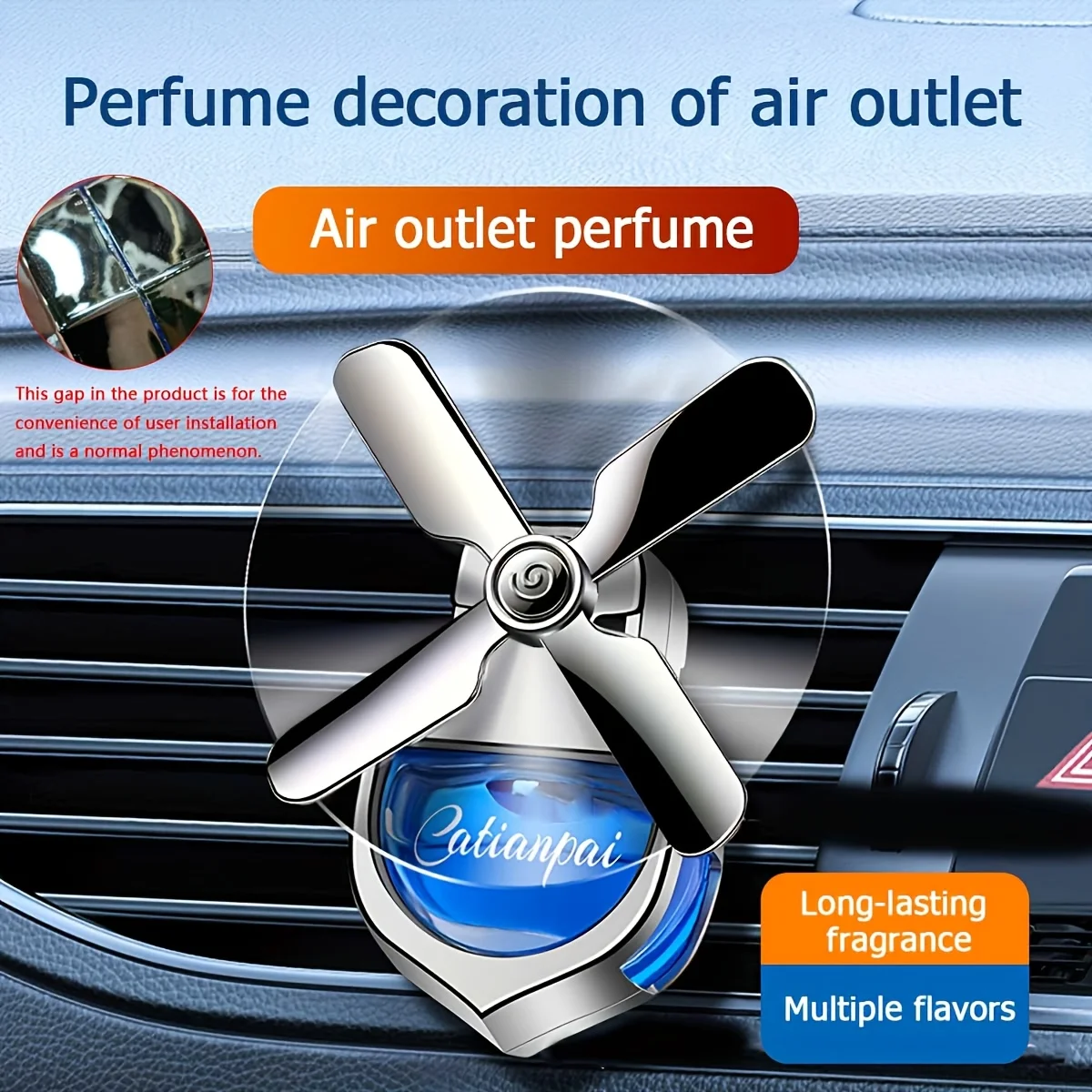 Car Air Outlet Liquid Aroma Diffuser, Four-Leaf Fan Car Perfume, Light Fragrance, Car Decoration, Deodorizing Creative Pendant,