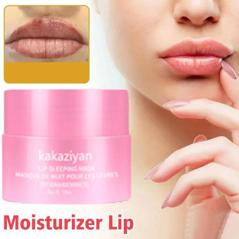 Máscara de sono sabor morango e uva fruta, bálsamo nutritiva hidratante, desvanecer-se Lip Lines Care, máscara de sono noturno, original