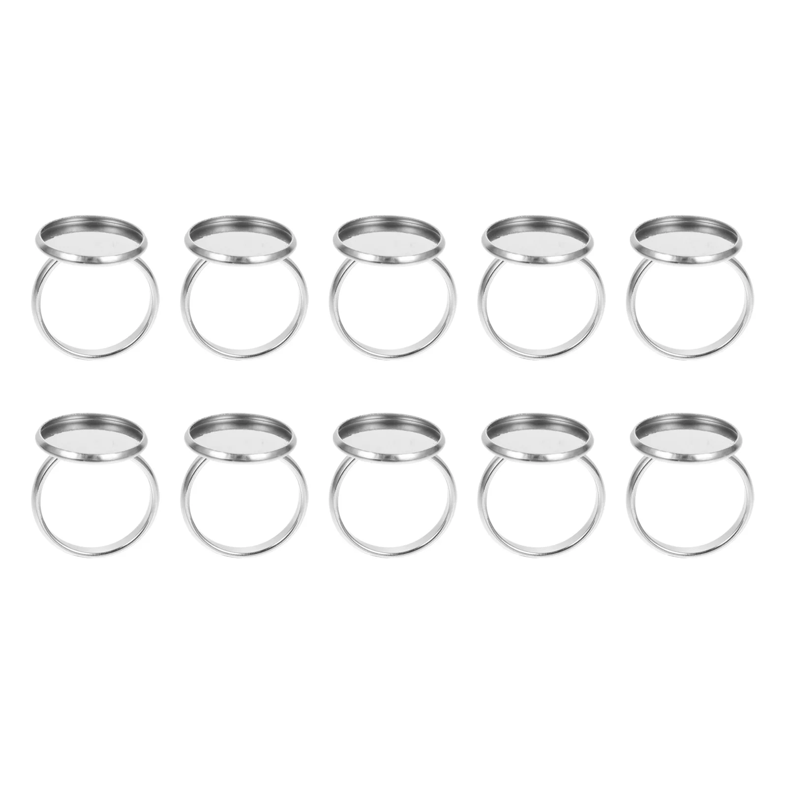 

10pcs Stainless Base Adjustable Diy Ring Holder Compact Jewelry Making Kit Craft Stainless Steel Ring Base Supplies
