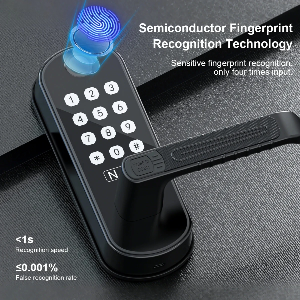 Door by Fingerprint/Card/App/Password/NFC/Key Anti-Theft Electronic Door for Bedroom