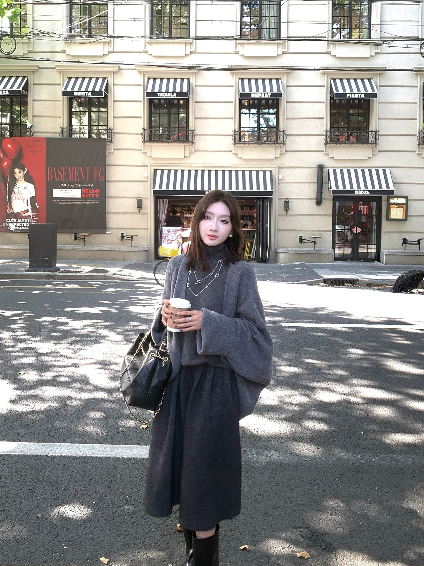 

Комплект из двух предметов: уютный вязаный свитер с высоким воротником и шерстяные брюки Tina Fairy для женщин, осенняя мода