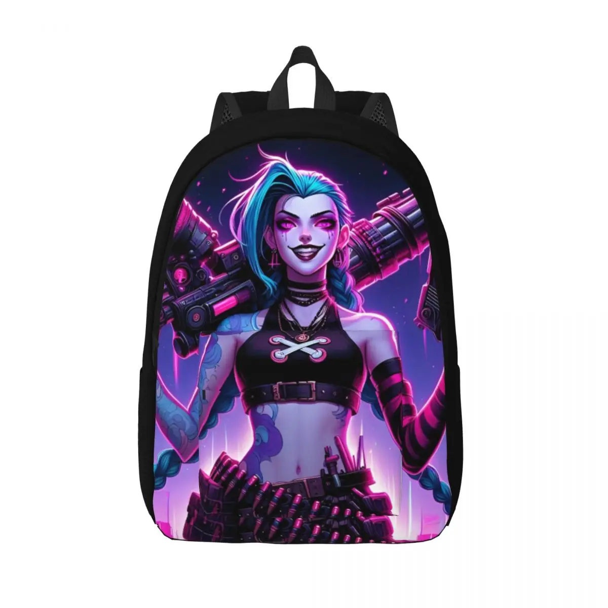 

Jinx Casual Backpack Gift Student Hiking Travel Arcane League Of Legends Daypack for Men Women College Canvas Bags