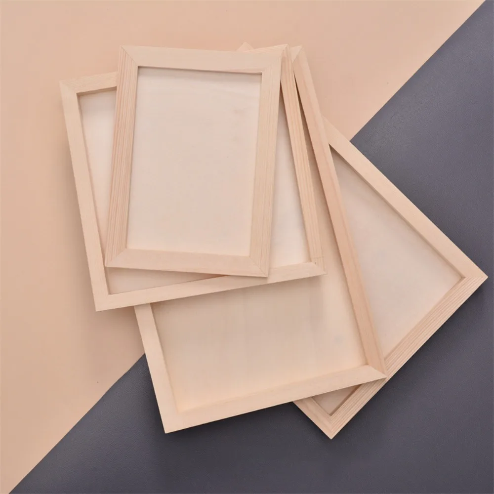 Gift Wooden Blank Clay Frame Multi Size DIY Picture Frame Party Decor Creartive Wooden Photo Holder Children's Handcraft