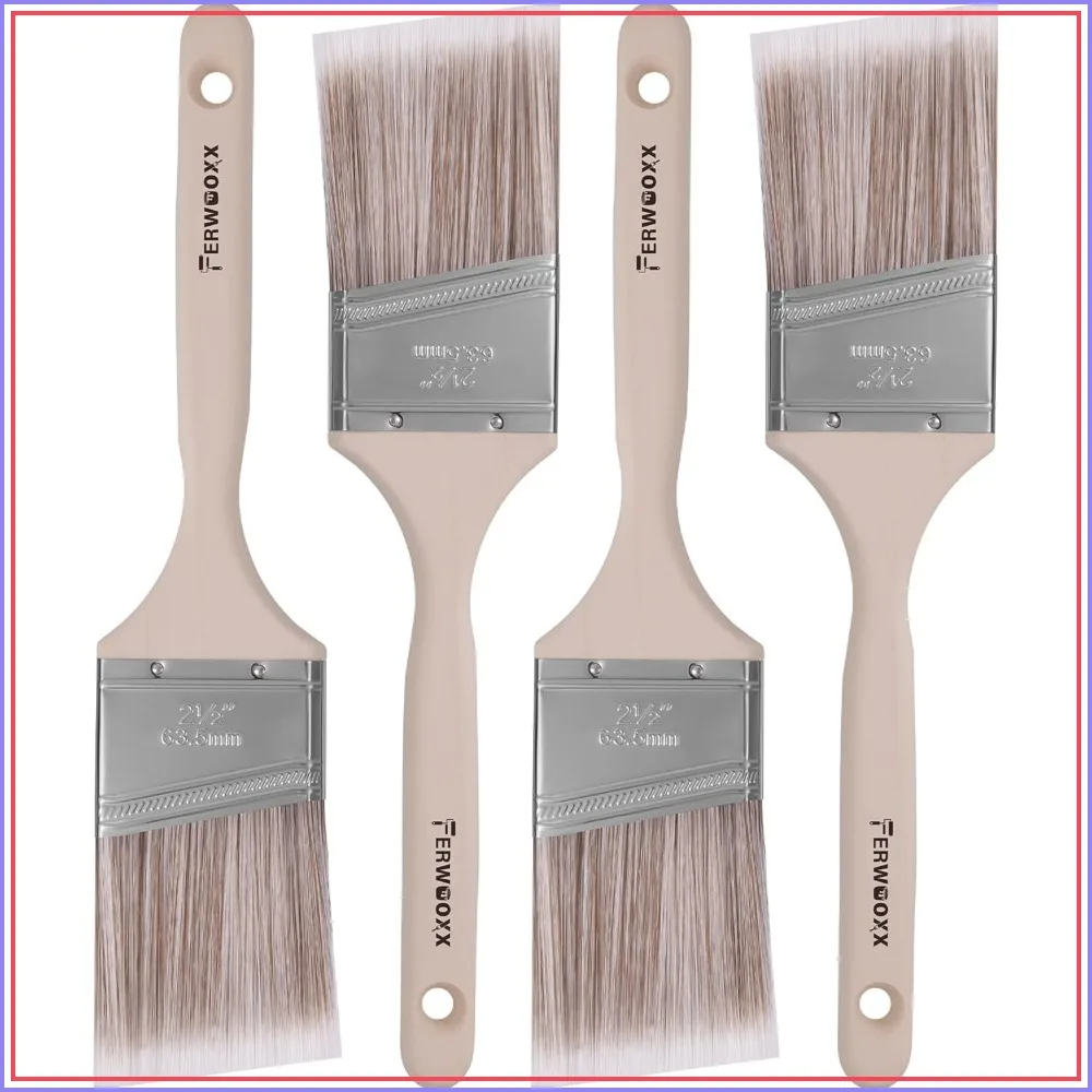 

4-Pack 2.5IN Paint Brushes for Walls, Furniture & Fence Staining - Smooth Finish, Easy Clean