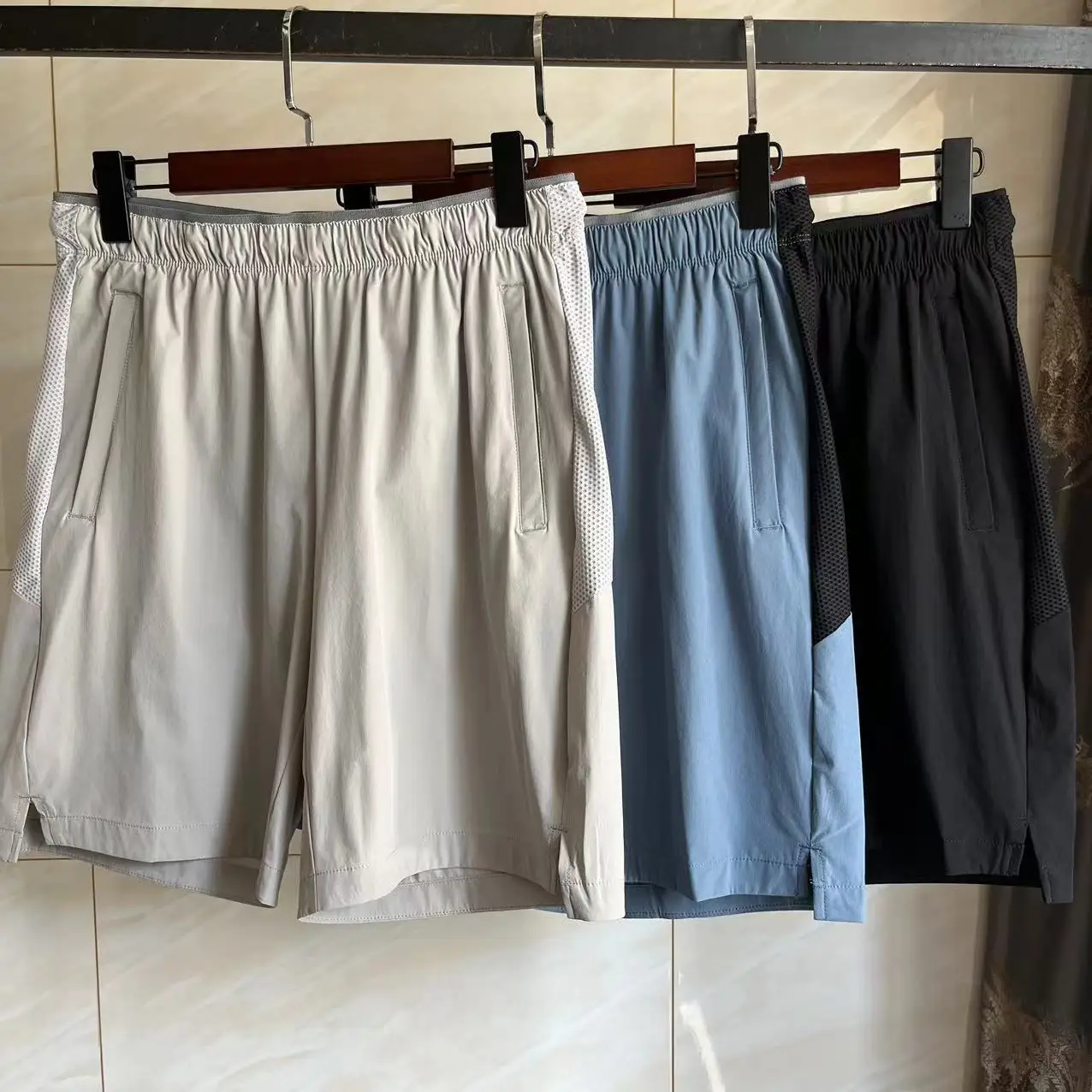 

Мужские спортивные брюки на открытом воздухе Qui Dry, дышащие повседневные брюки с пятью точками, летние крутые удобные прямые брюки, весна-лето