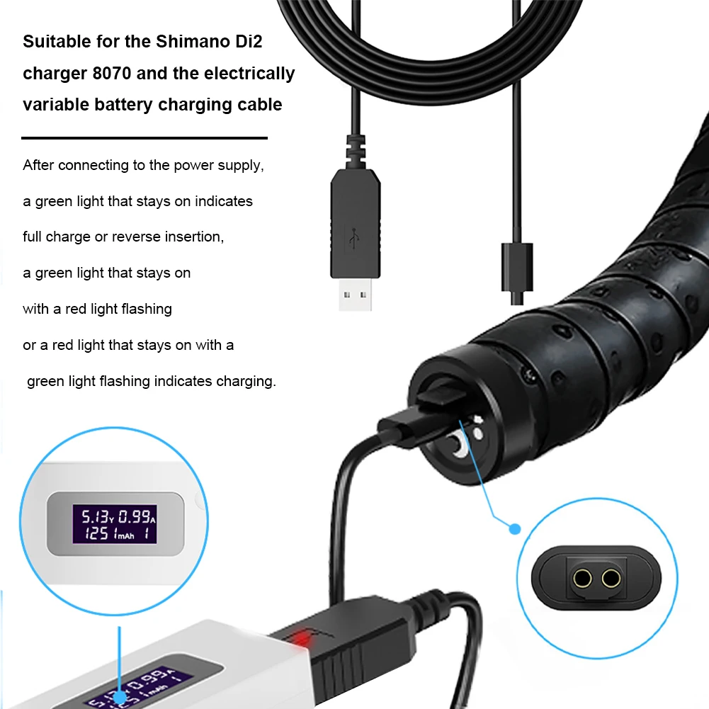 Cable de carga USB Di2 para Shimano 6870 9070 8050 8070 9150 XT XTR SM-BCR1/BCR2 adaptador de cargador cargador de batería de repuesto