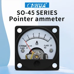 CHHUA SO-45 amperímetro de CC, medidor de puntero analógico, probador de corriente de prueba eléctrica