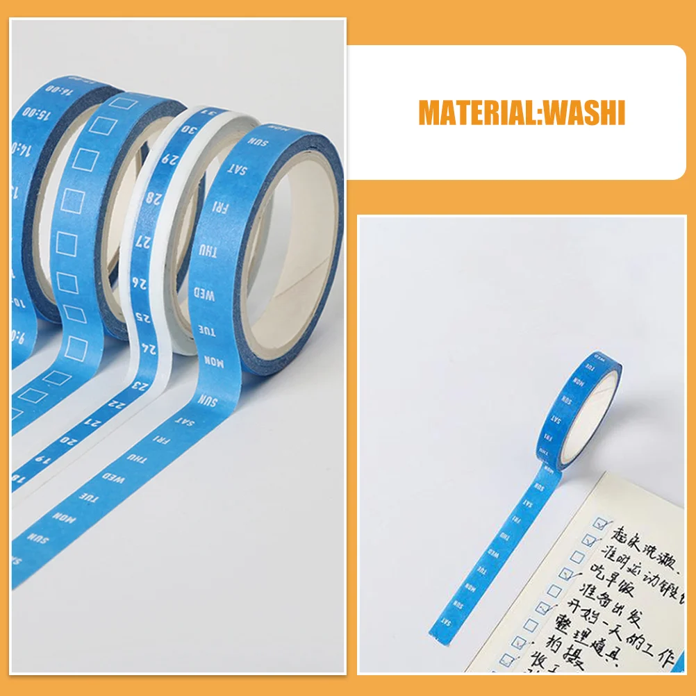 4 Rollen dekoratives Washi Tape Büroplaner Tape Masking Tape für Zeitmanagement Scrapbooking Diy Handwerk Journaling Supplies