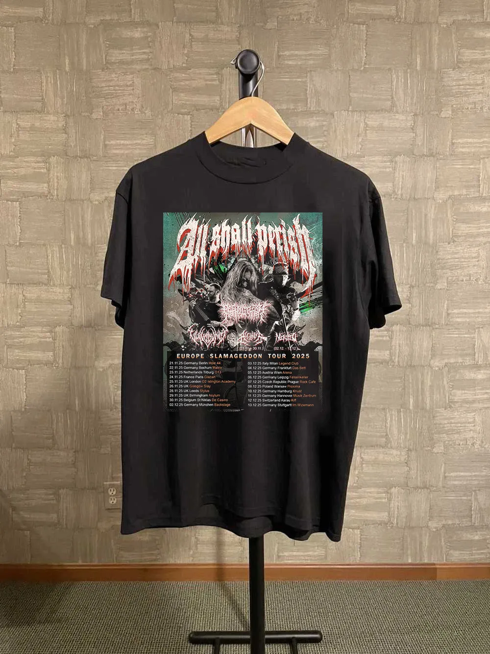 PeelingFlesh All Shall Perish Band Europe Fall Tour T Shirt Full Size S5XL