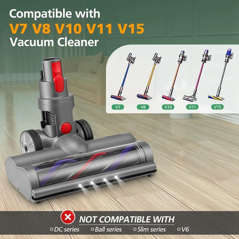 AGOUP для беспроводных пылесосов Dyson V7 V8 V10 V11 V15 со светодиодными фарами, замена роликовой щетки для пола