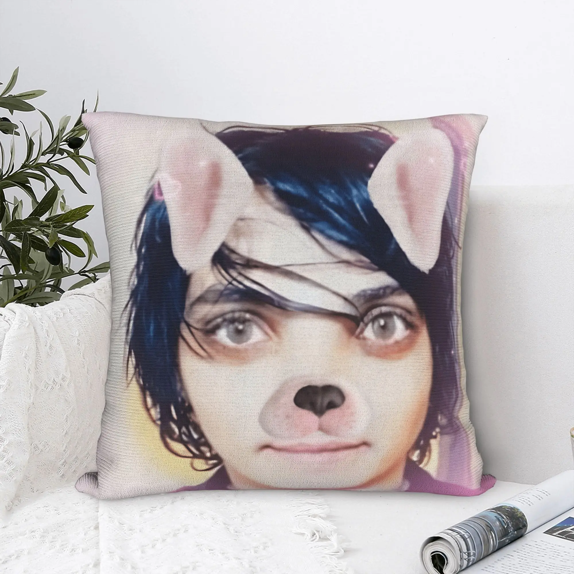 Kawaii Gerard Pillow Cover My Chemical Romance Vintage Pillow Case For Chair Sofa Home Decor Comfy Pillowcases Birthday Gift
