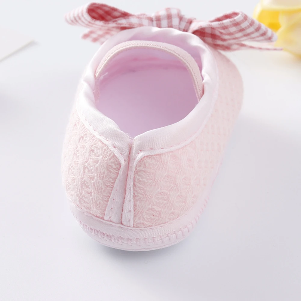 Cute Bowknot Shoes With Hairband For Baby Girls Toddler Soft Shoes Infant Toddlers Walkers Print Princess Shoe First Walkers