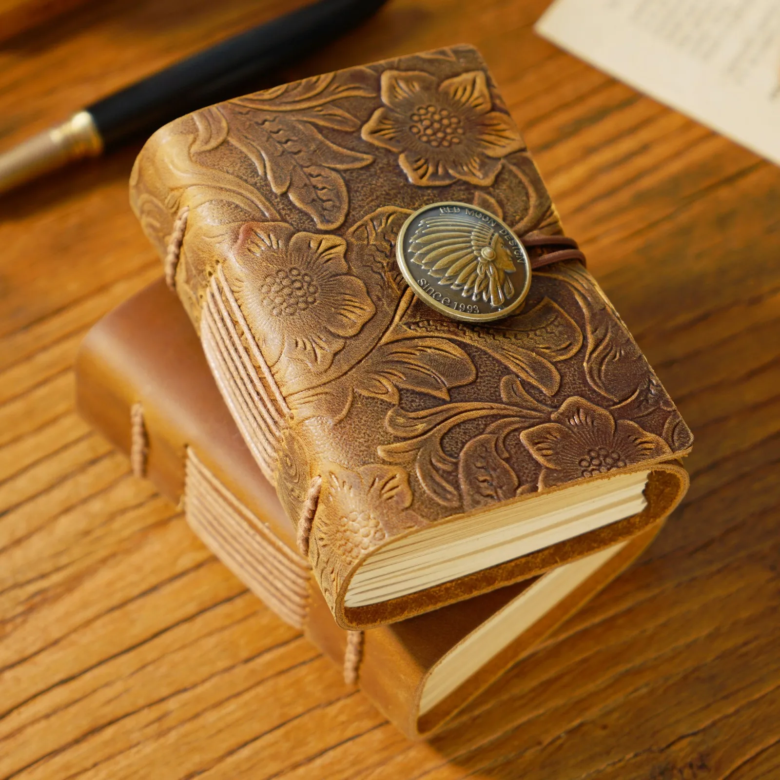 Genuine Leather Portable Notebook Diary Soft Cowhide Cover Mini Sketchbook Journals For School Office Stationery