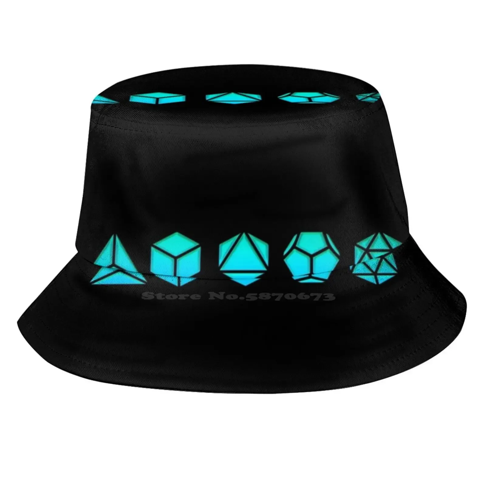 Platonic Solids - Building Blocks Of Life - Mathematics, Geometry Sun Cap Fisherman Hat Bucket Hats Symbol Universal Golden Cut